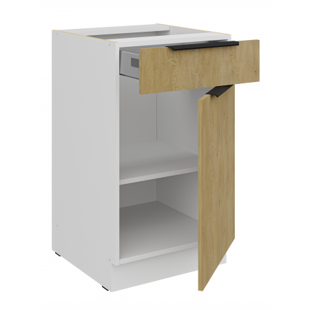 Szafka kucehnna 50 cm z szufladą CREMA dąb cremona / biały mat 50 D 1F 1S BB